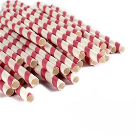12 (2) food grade pure wood pulp white kraft paper straw red stripe 8-150mm