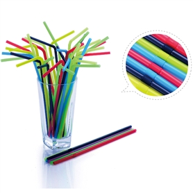 Solid color bendable straw 6x197mm