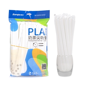 PLA生物降解玉米淀粉珍珠奶茶管12*230MM本色