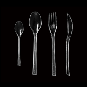 Luxe clear PS cutlery(fork 5.05g knife 5.75g spoon 6.2g coff