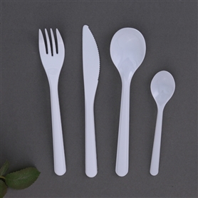 Heavy weight white PS cutlery( fork 4.4g knife 4.4g teaspoon
