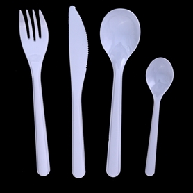 Heavy weight white PS cutlery 3( fork 4.4g knife 4.4g teaspo