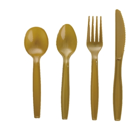 golden white PS cutlery(fork 3.7g knife 3.7g teaspoon 3.2g s