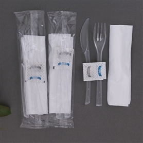 Luxe PS 5pc kit (Luxe PS fork+knife+napkin+salt+pepper)