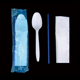 3pc kit (2.5g PP teaspoon+napkin+milk straw)