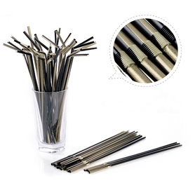 Black gold two-color straw 5x240mm