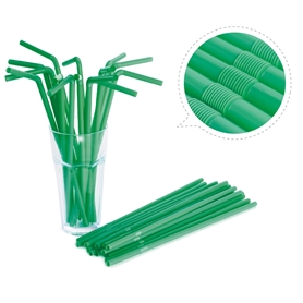 Green bendable straw 8x300mm