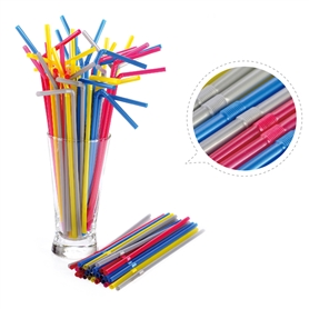 Color metal bendable straw 5x210mm