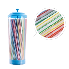 Color bar color bendable straw 5x210mm