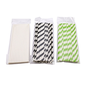 002 (2) food grade pure wood pulp kraft paper straw stripes