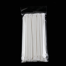 食品级纯木浆白牛皮纸吸管白色单支纸包 6-197M